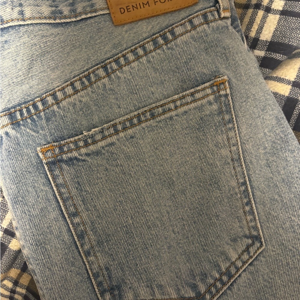 Denim Forum Light Blue Straight Leg Jeans from Aritzia - Picture 3 of 4